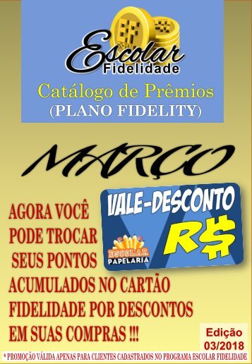 Catálogo Escolar Fidelidade (Plano Fidelity) - Março 2018