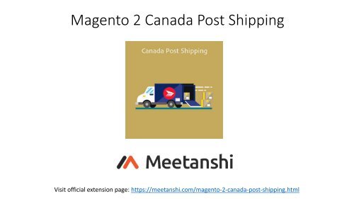 Magento 2 Canada Post Shipping