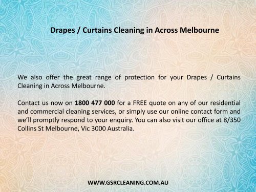 Drapes / Curtains Cleaning in Across Melbourne