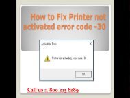 Call 1-800-213-8289 to Resolve Printer Not Activated Error Code -30 Windows 10