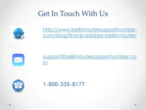 Call 18002046959 To Find The IP Address Of Belkin Router