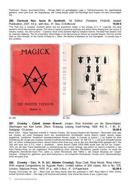 Occulta-Antiquariats-Katalog 11