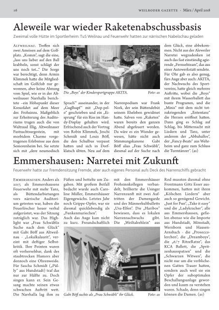 Weilroder Gazette März/April 2018