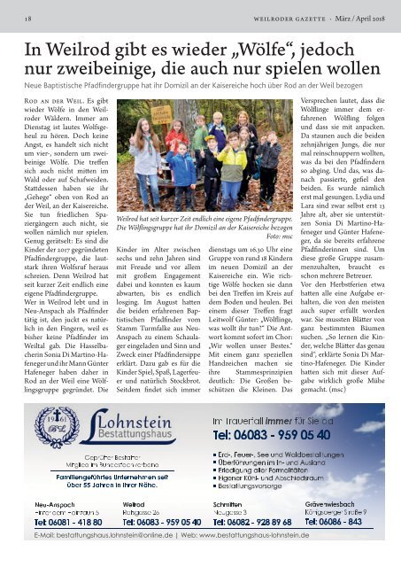 Weilroder Gazette März/April 2018