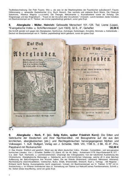 Occulta-Antiquariats-Katalog 13.1 Heinrich Tränker