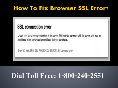 How To Fix Browser SSL Error Dial 18002402551