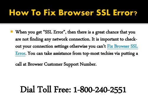 How To Fix Browser SSL Error Dial 18002402551