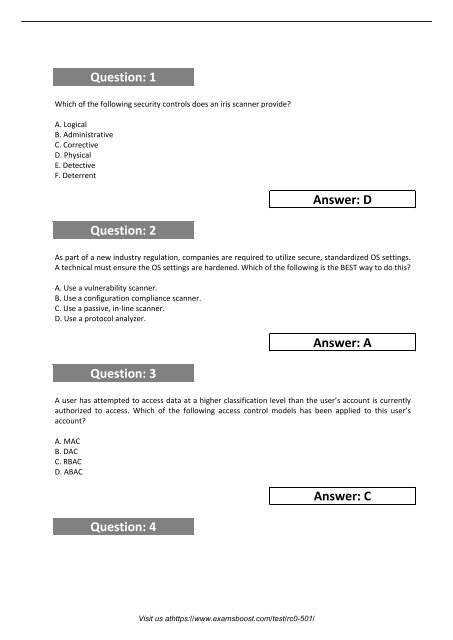 Comptia RC0-501 Preparation Exam Material 2018
