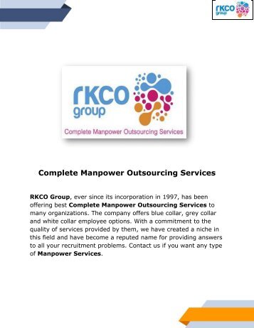 Manpower Services - Manpower Outsourcing & Supply Services Provider