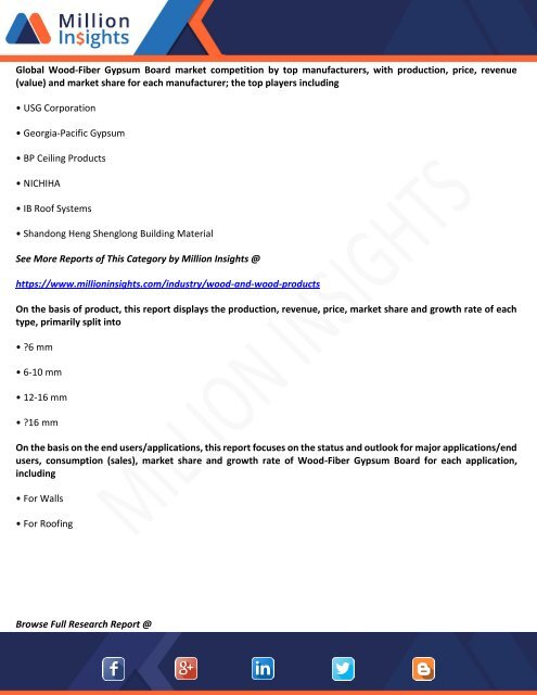 Wood-Fiber Gypsum Board Market Size, Analysis by Application and Competitive Insights to 2022