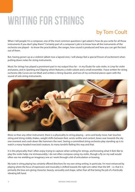 Writing for Strings by Tom Coult