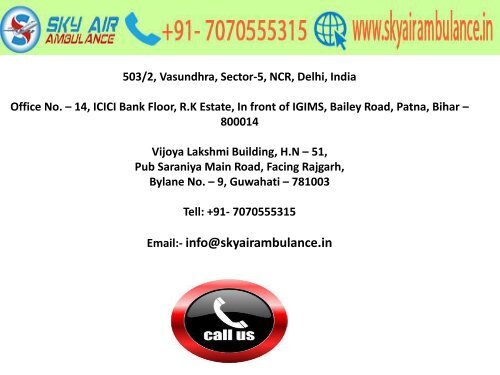 Sky Air Ambulance from Kolkata to Delhi in Charter plane with Medical Facilities 