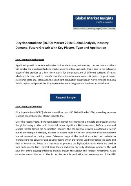 Dicyclopentadiene _DCPD_ Market Pdf2