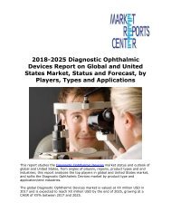 2018-2025 Diagnostic Ophthalmic Devices Report on Global and United States Market, Status and Forecast, by Players, Types and Applications