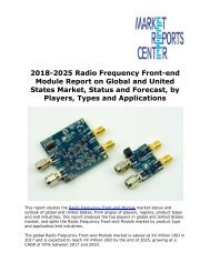 2018-2025 Radio Frequency Front-end Module Report on Global and United States Market, Status and Forecast, by Players, Types and Applications