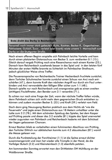 TSV Palmbach Saison 17-18 Heft 10