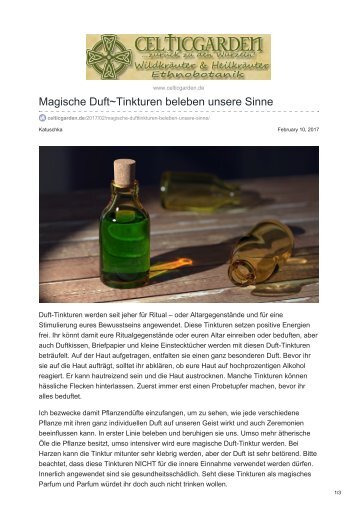 Magische DuftTinkturen beleben unsere Sinne