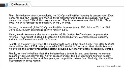 QYResearch: Global 3D Optical Profiler Market Research Report 2017 Overview