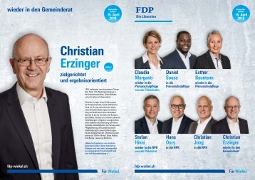 Flugblatt FDP Kandidatinnen und Kandidaten Gemeindewahlen 2018