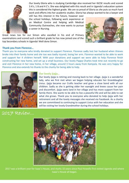 Isaac's House Newsletter - March 2018