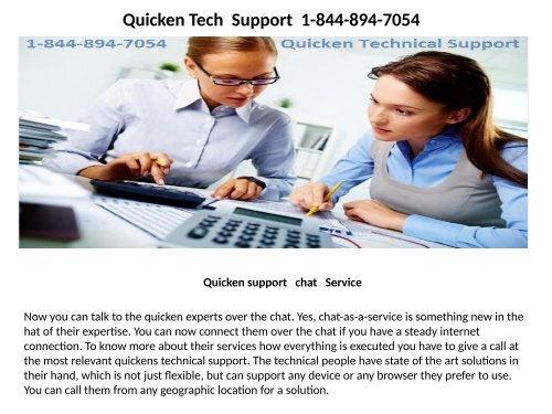 Quicken Technical support number  1-844-894-7054