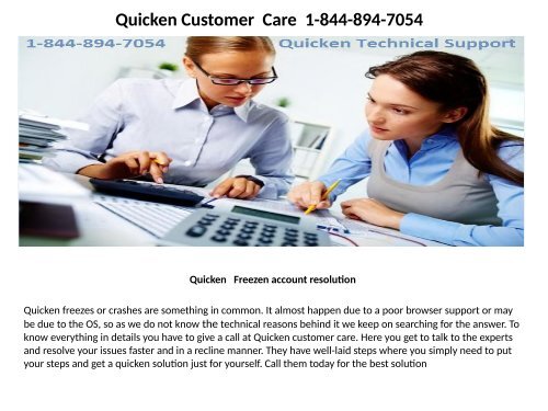 Quicken Technical support number  1-844-894-7054