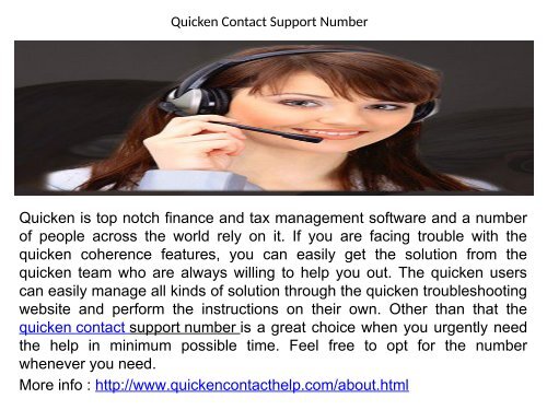 Quicken Software Service Number.