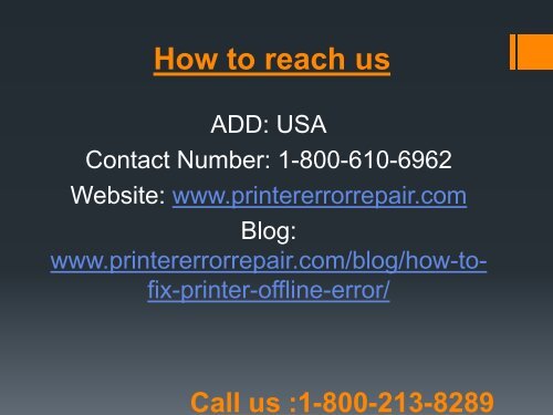 Call 1-800-213-8289 to Fix Printer Offline Error