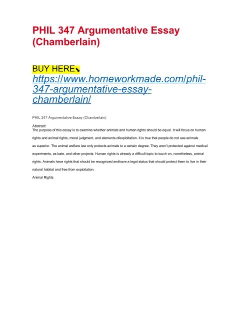 PHIL 347 Argumentative Essay (Chamberlain)