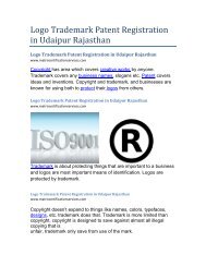 Logo Trademark Patent Registration in Udaipur Rajasthan