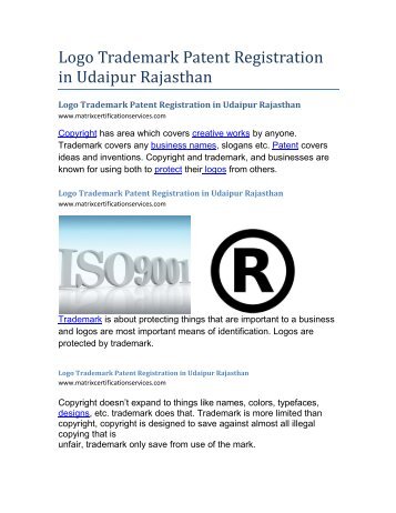 Logo Trademark Patent Registration in Udaipur Rajasthan