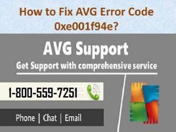 1-800-559-7251 How To Fix AVG Antivirus Error Code 0xe001f94e? 