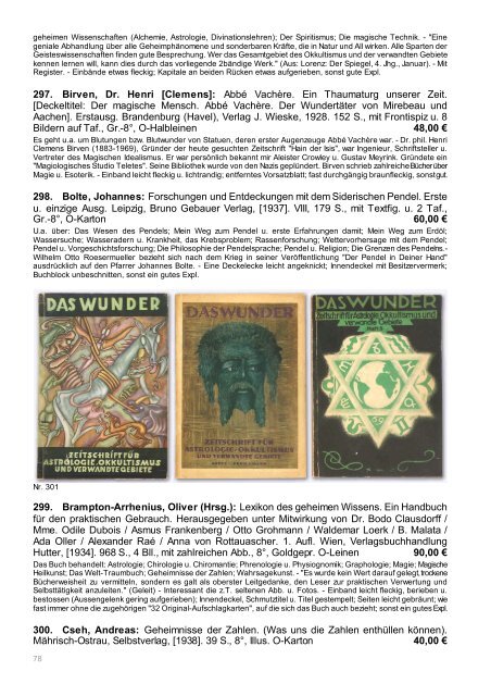 Occulta-Antiquariats-Katalog 15