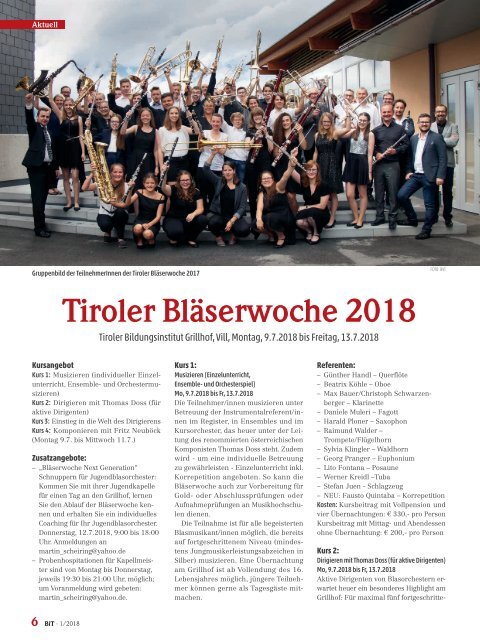 Blasmusik in Tirol - 1 / 2018