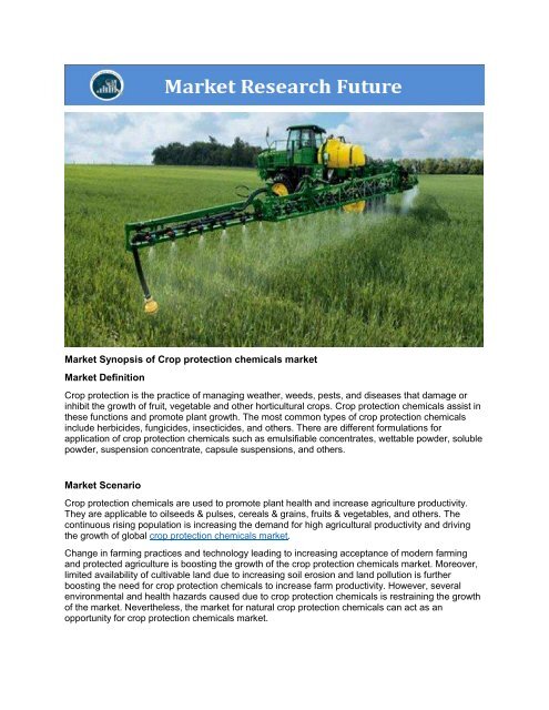 Crop Protection Chemicals Market Research Report