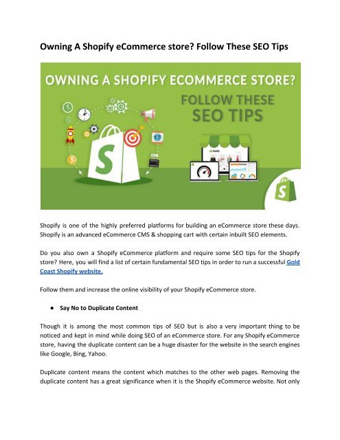 SEO Tips for Ecommerce Store Owners 