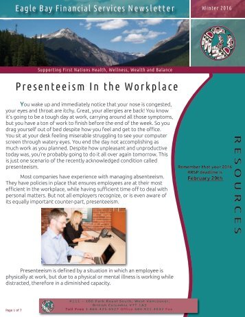 Presenteeism in the Workplace