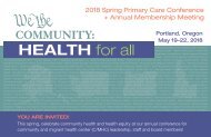 2018 Spring Primary Care Conference Brochure