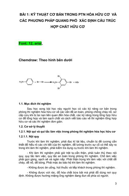 GIÁO TRÌNH THỰC HÀNH HÓA HỮU CƠ TRƯỜNG ĐẠI HỌC CÔNG NGHIỆP TP. HỒ CHÍ MINH (2016)