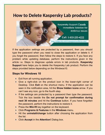 How to Delete Kaspersky Lab products?