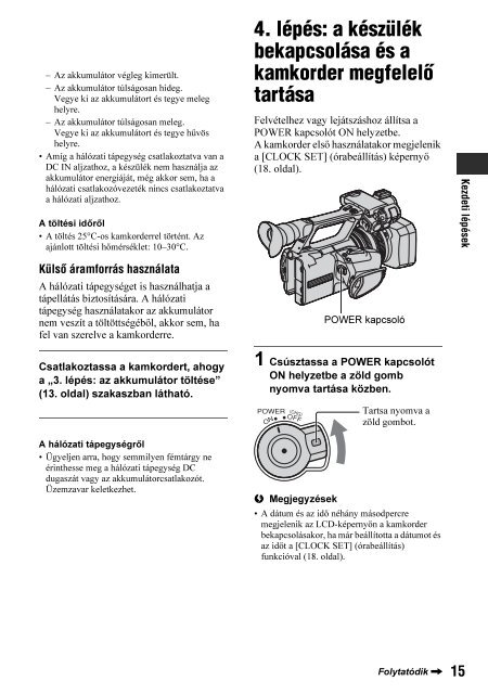 Sony HDR-AX2000E - HDR-AX2000E Mode d'emploi Hongrois