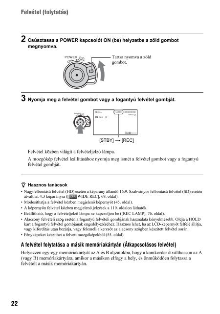 Sony HDR-AX2000E - HDR-AX2000E Mode d'emploi Hongrois