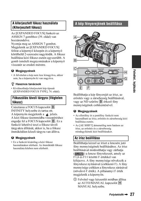 Sony HDR-AX2000E - HDR-AX2000E Mode d'emploi Hongrois