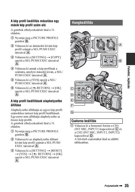 Sony HDR-AX2000E - HDR-AX2000E Mode d'emploi Hongrois