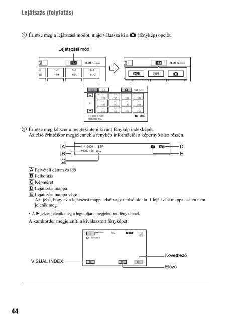 Sony HDR-AX2000E - HDR-AX2000E Mode d'emploi Hongrois