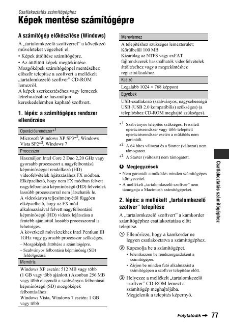 Sony HDR-AX2000E - HDR-AX2000E Mode d'emploi Hongrois