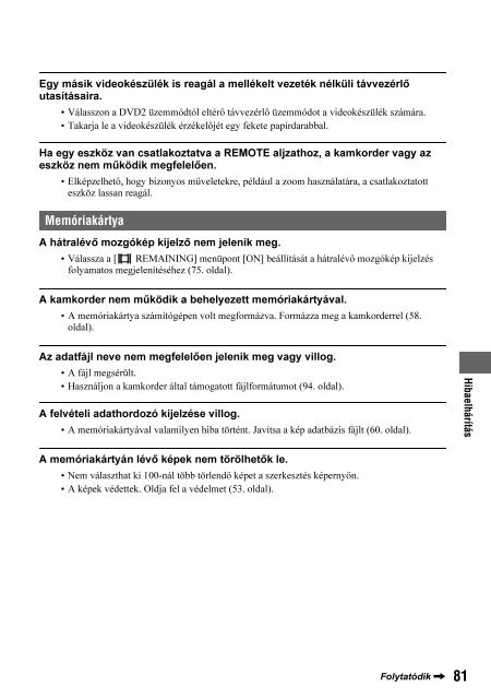 Sony HDR-AX2000E - HDR-AX2000E Mode d'emploi Hongrois