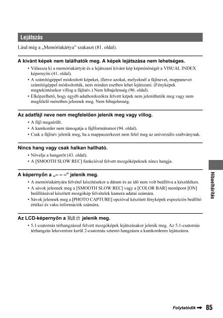 Sony HDR-AX2000E - HDR-AX2000E Mode d'emploi Hongrois