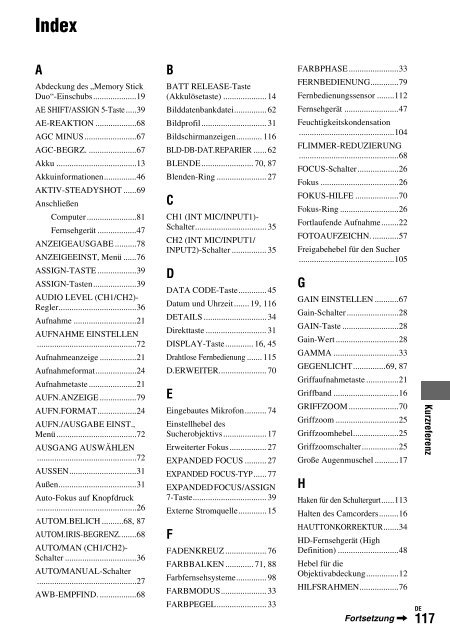 Sony HDR-AX2000E - HDR-AX2000E Consignes d&rsquo;utilisation Allemand