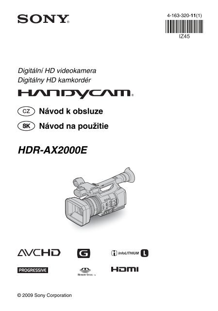 Sony HDR-AX2000E - HDR-AX2000E Consignes d&rsquo;utilisation Tch&egrave;que